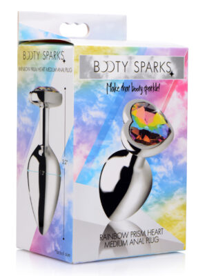 rainbow prism heart anal plug medium