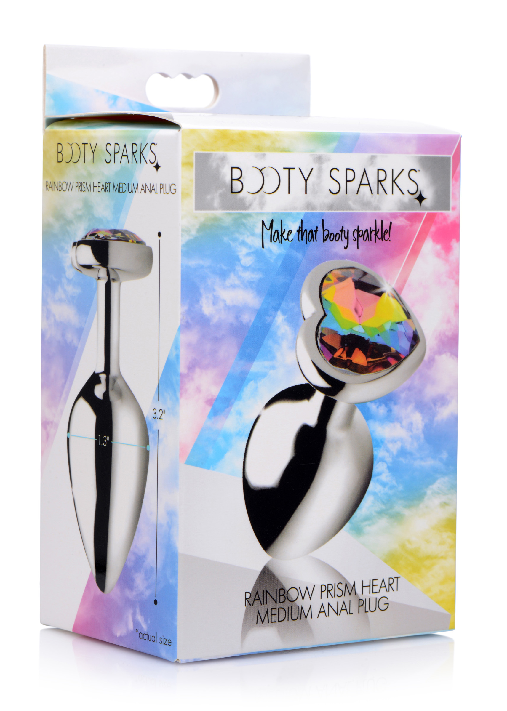 rainbow prism heart anal plug medium rainbow prism heart anal plug medium