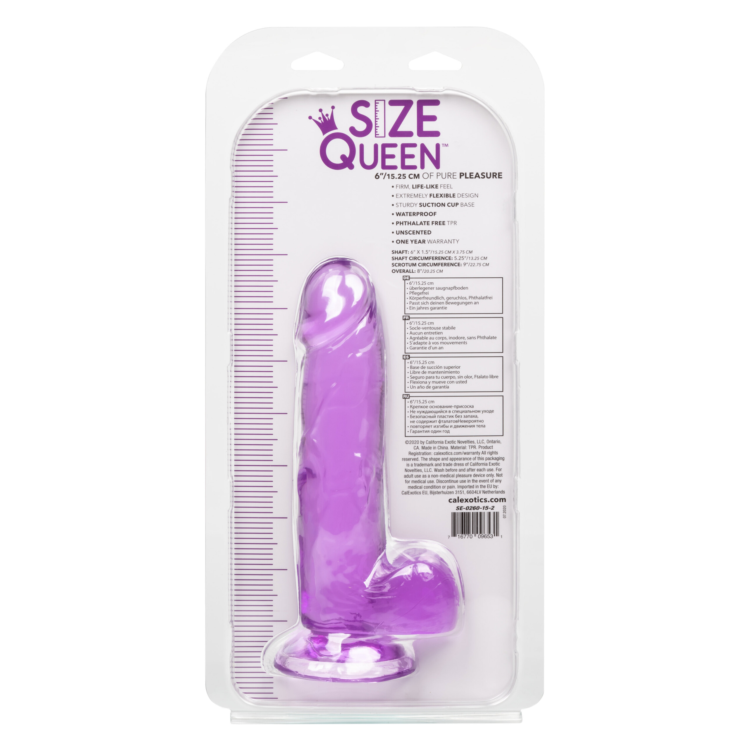 size queen 6 inch/15.25 cm purple