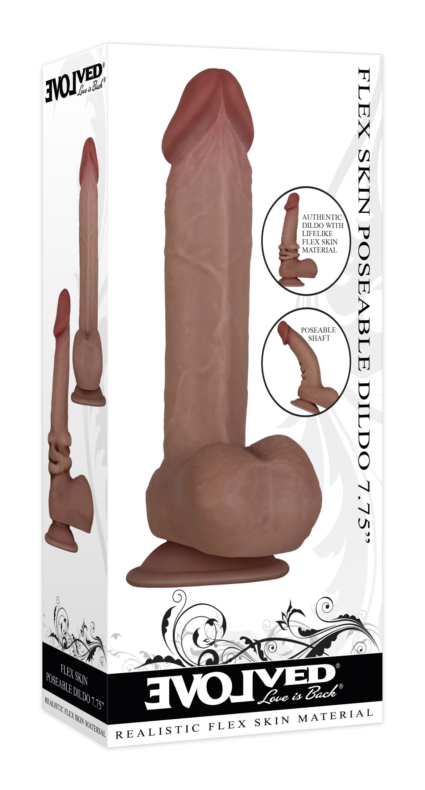 flexskin poseable dildo 7.75 inch dark flexskin poseable dildo 7.75 inch dark