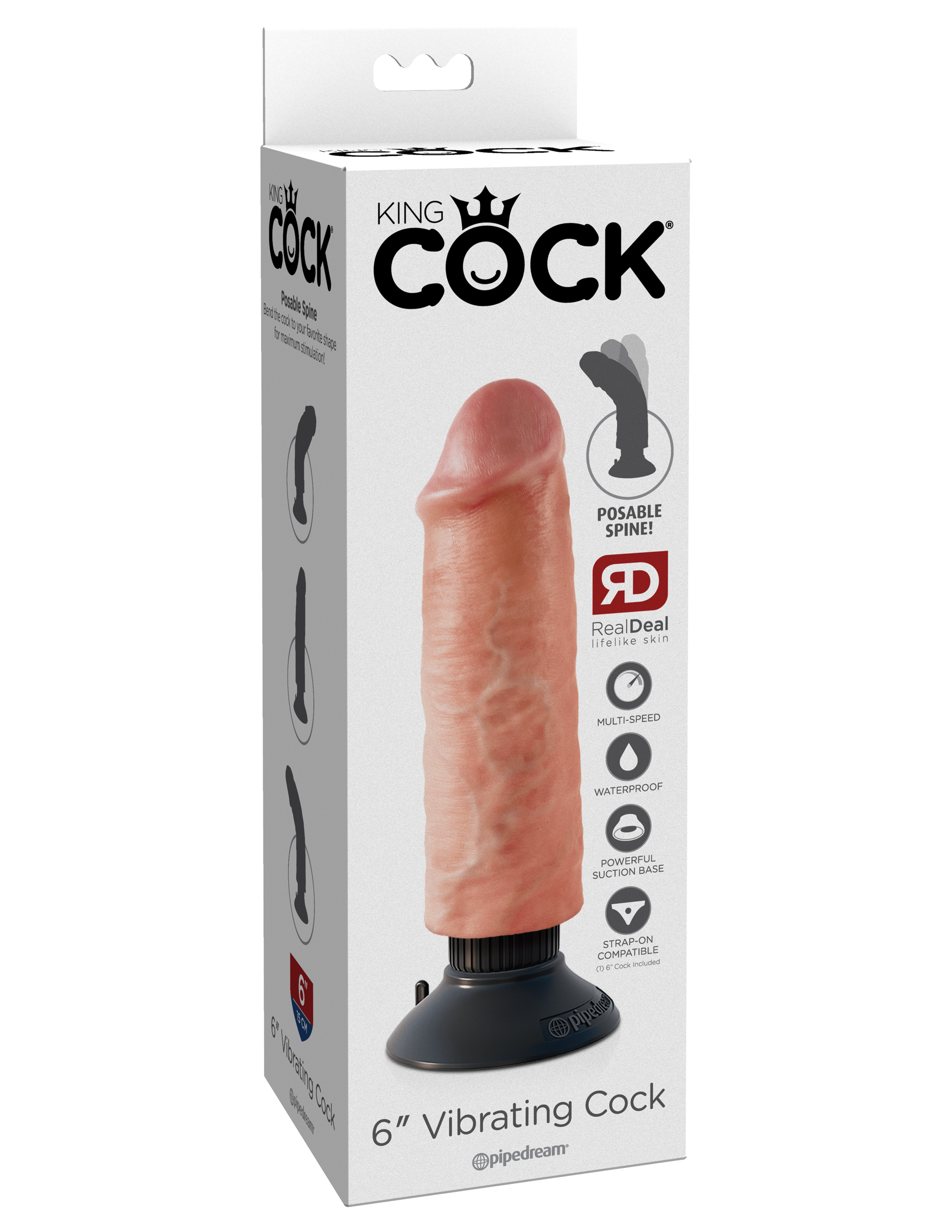 king cock 6 inch vibrating cock light