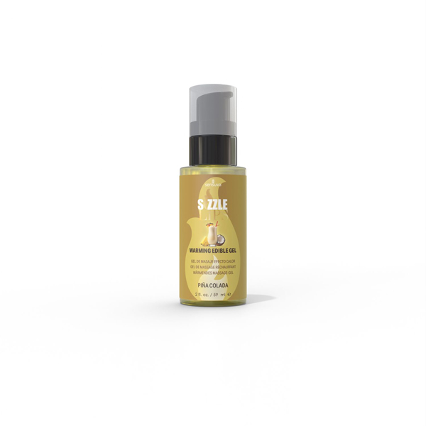 sizzle lips pia colada 2oz edible warming massage gel