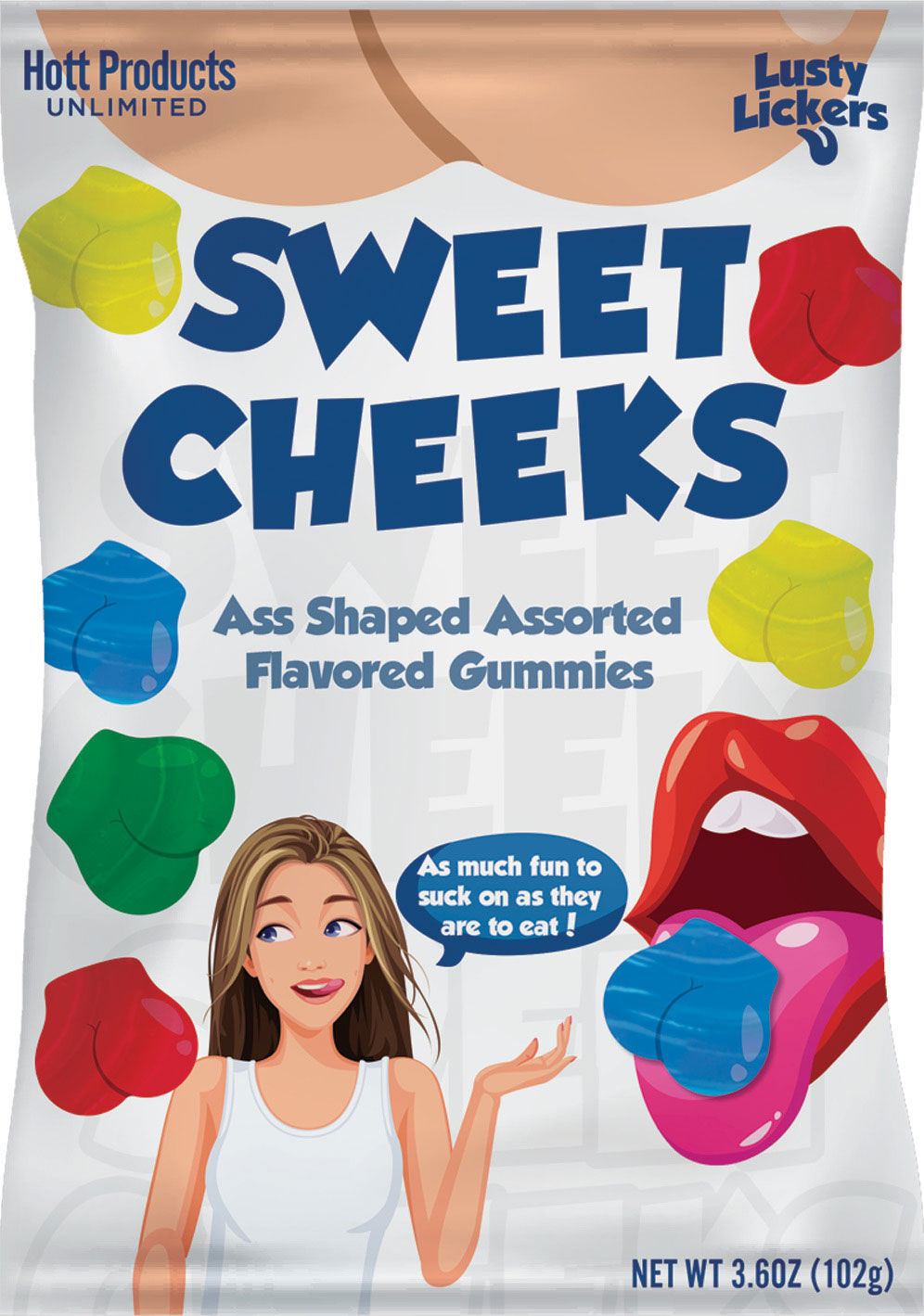 sweet cheeks gummies ass shaped gummies assorted flavors