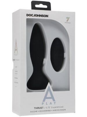 a play thrust experienced rechargeable silicone anal plug with remote
