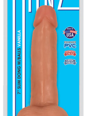 7 inch slim dong with balls vanilla