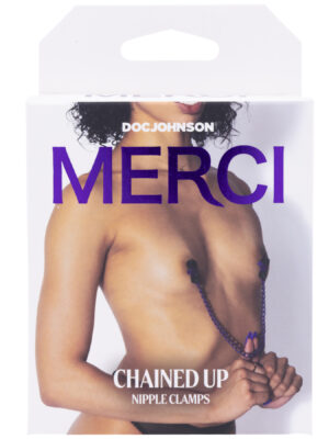 merci chained up nipple clamps violet/black