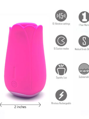 tulip pro 15 function suction vibe with wireless charging pink tulip pro 15 function suction vibe with wireless charging pink