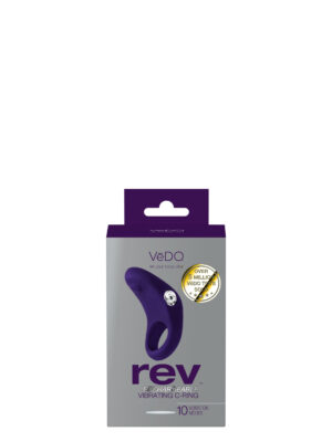 rev rechargeable vibrating c ring purple