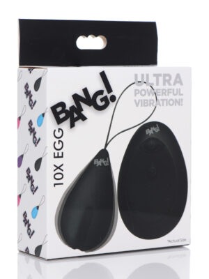 bang 10x silicone vibrating egg black