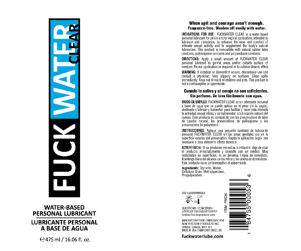 fuck water clear 16oz water bases lubricant fuck water clear 16oz water bases lubricant