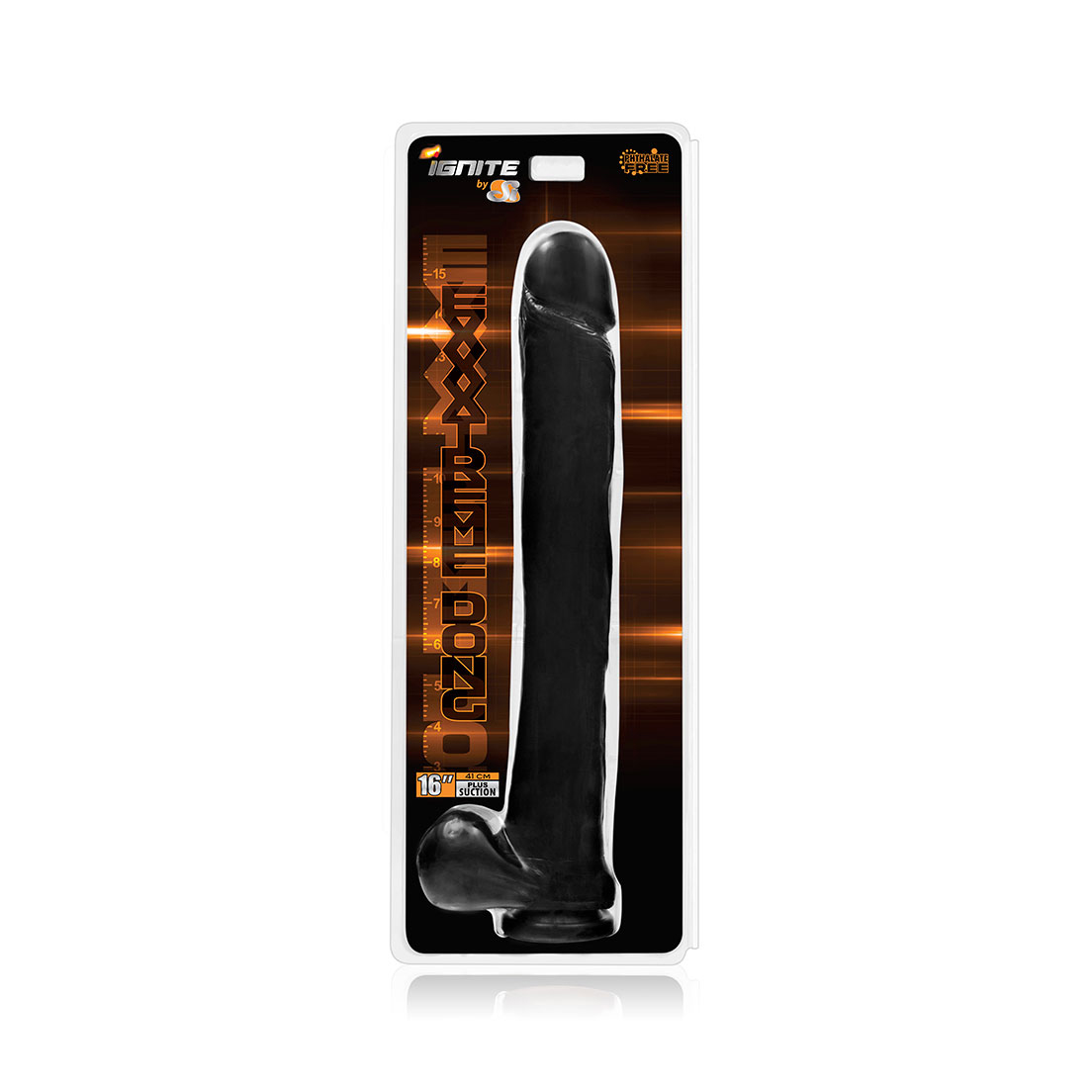 16" exxxtreme dong w/suction black