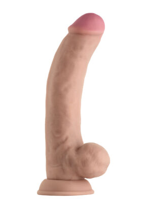 shaft model c 9.5 inch liquid silicone dong with balls pine