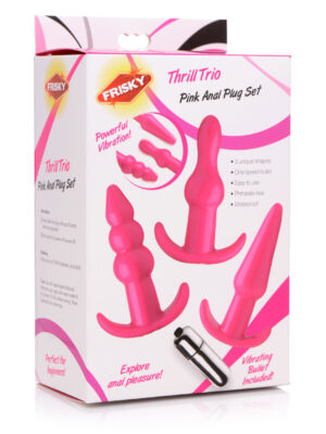 thrill trio anal plug set pink