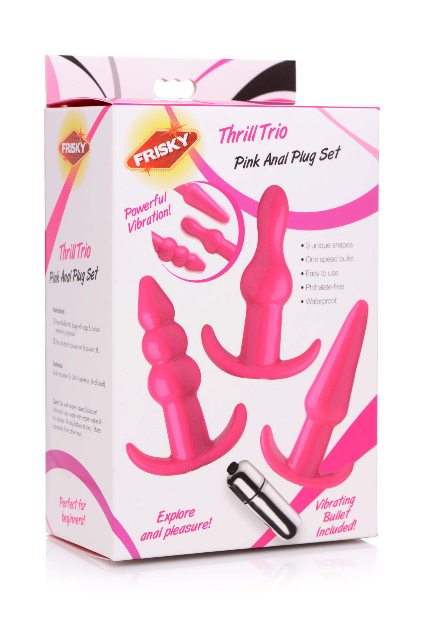 thrill trio anal plug set pink