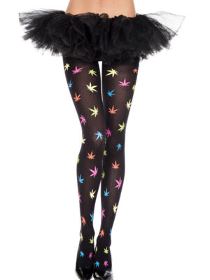 multicolor leaf print pantyhose one size multicolor leaf print pantyhose one size