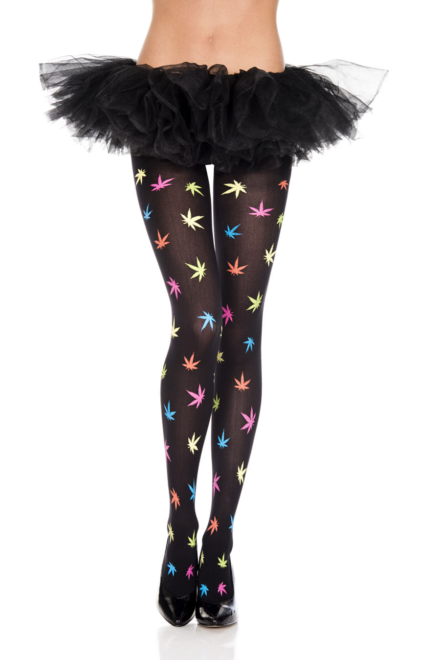 multicolor leaf print pantyhose one size multicolor leaf print pantyhose one size