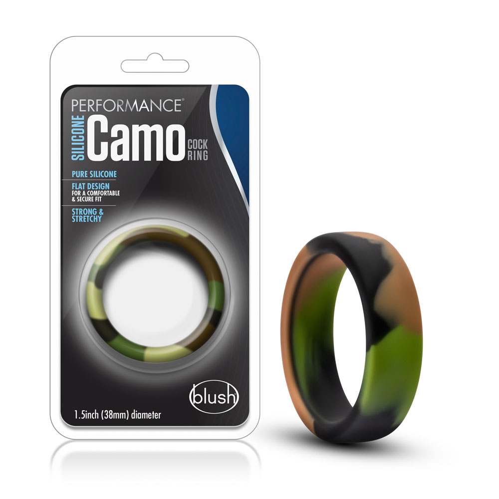 performance silicone camo cock ring green camoflauge