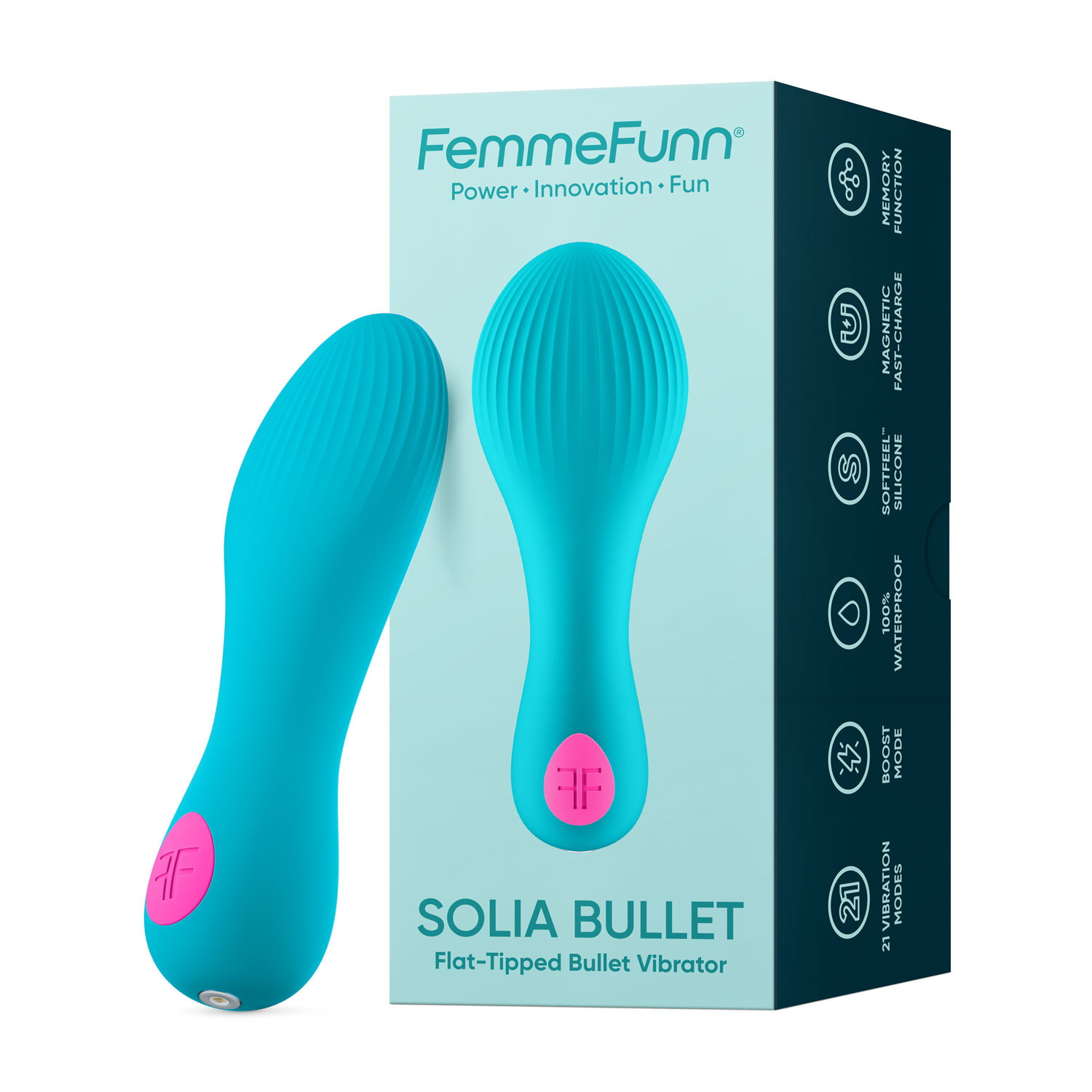 solia bullet flat tipped vibrator turquoise