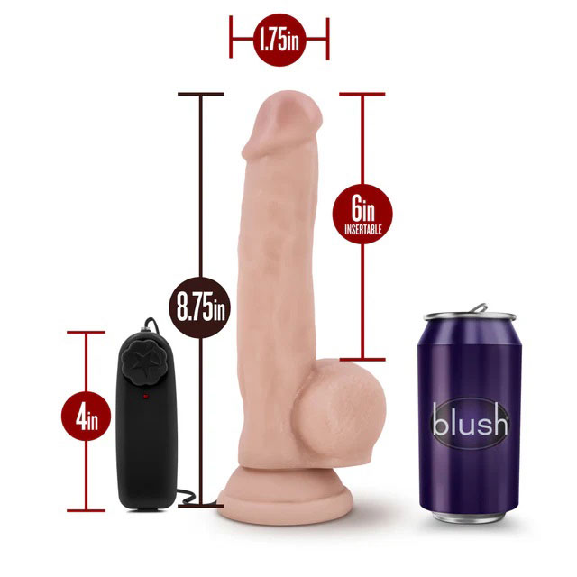 dr. skin dr. jay 8.75 inch vibrating cock with suction cup vanilla