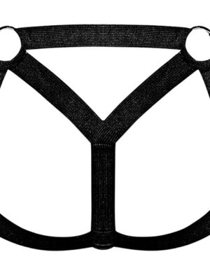 cage matte strappy ring jock s/ m black