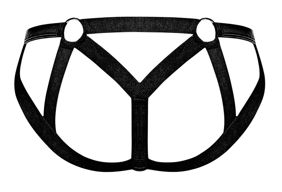 cage matte strappy ring jock s/ m black cage matte strappy ring jock s/ m black