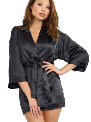 robe, chemise, padded hanger large black