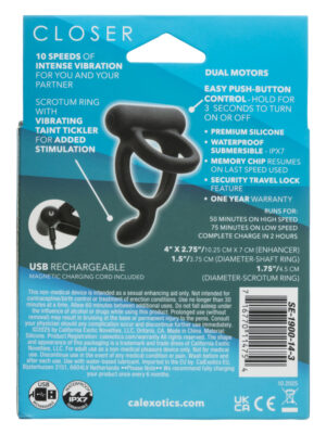 closer intimate rechargeable ring caress black closer intimate rechargeable ring caress black