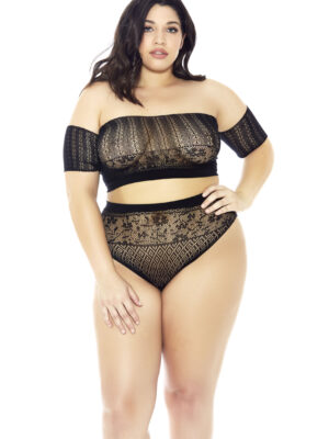 2pc hosiery set queen size black 2pc hosiery set queen size black