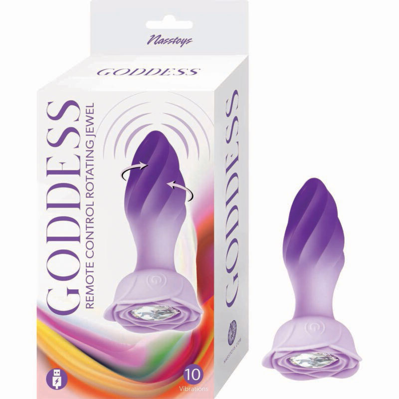 goddess remote control rotating jewel plug purple