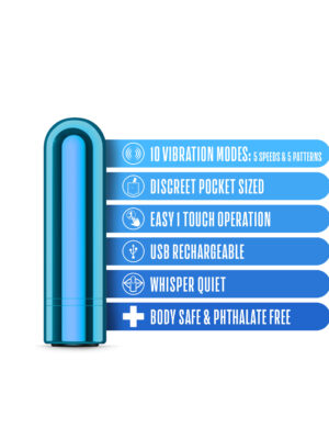 kool vibes rechargeable mini bullet blueberry
