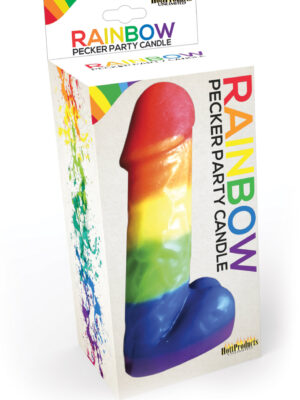rainbow pecker party candle 7 inches