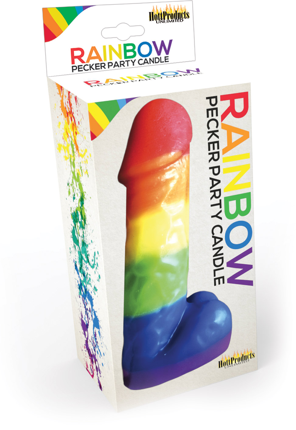 rainbow pecker party candle 7 inches