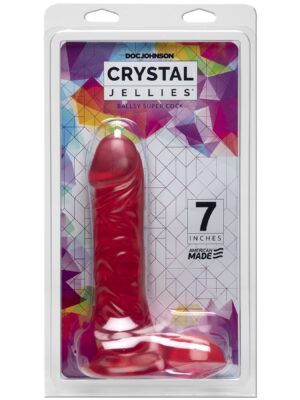 crystal jellies 7 inch ballsy supercock pink