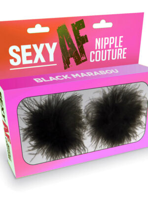 sexy af nipple couture black marabou