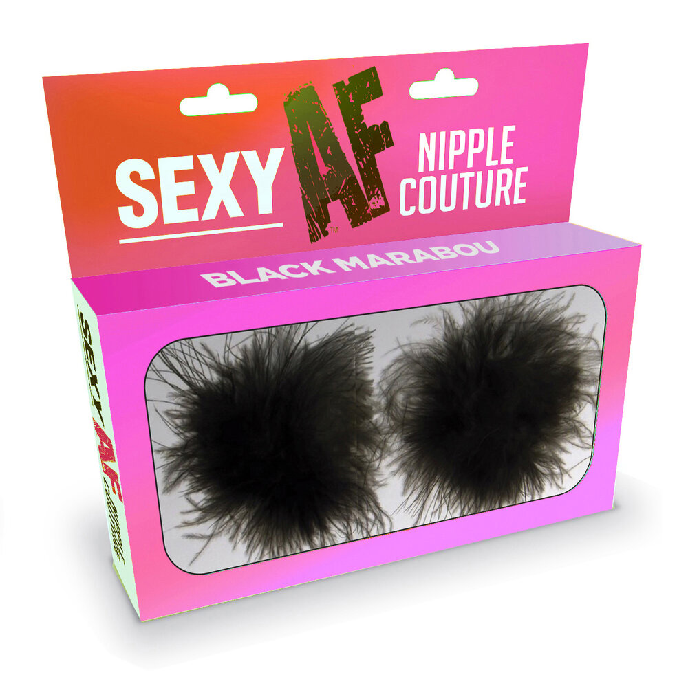sexy af nipple couture black marabou
