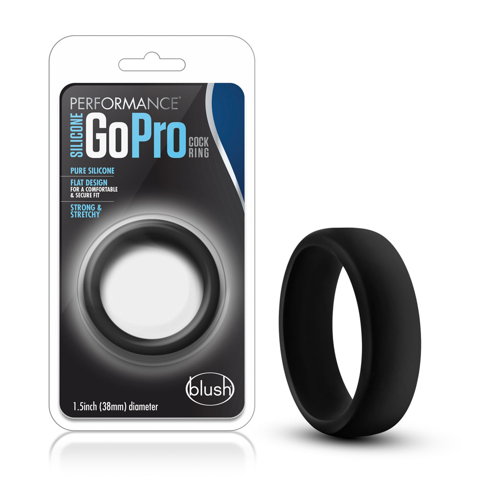 performance silicone go pro cock ring black performance silicone go pro cock ring black