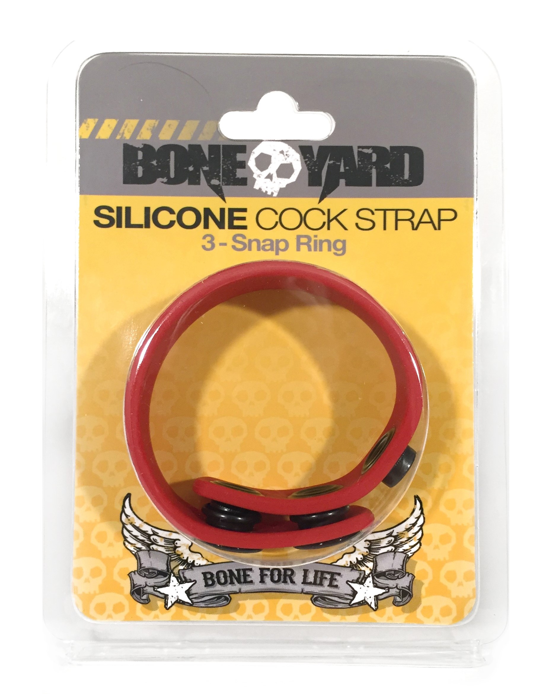boneyard silicone cock strap 3 snap ring red