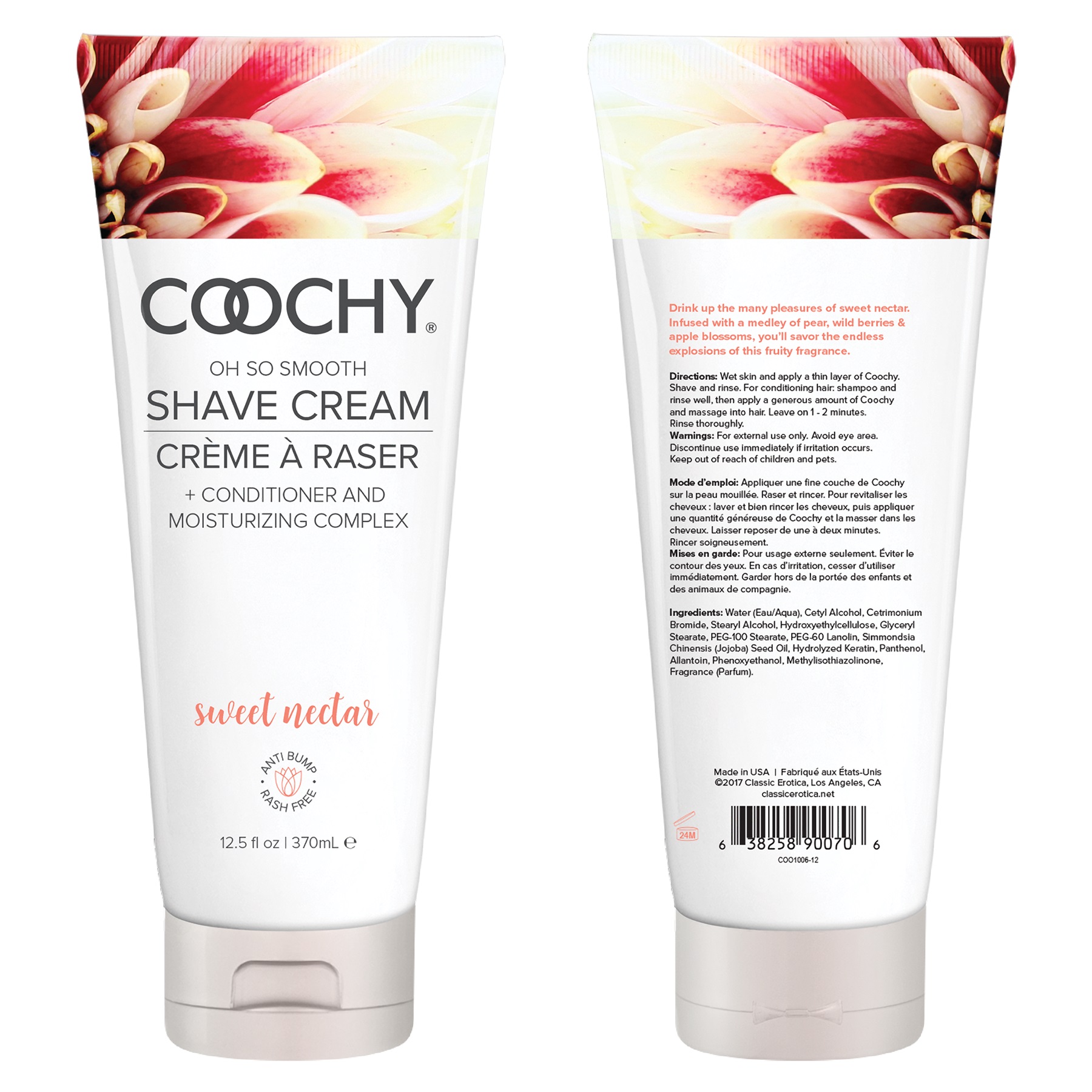 coochy shave cream sweet nectar 12.5 oz