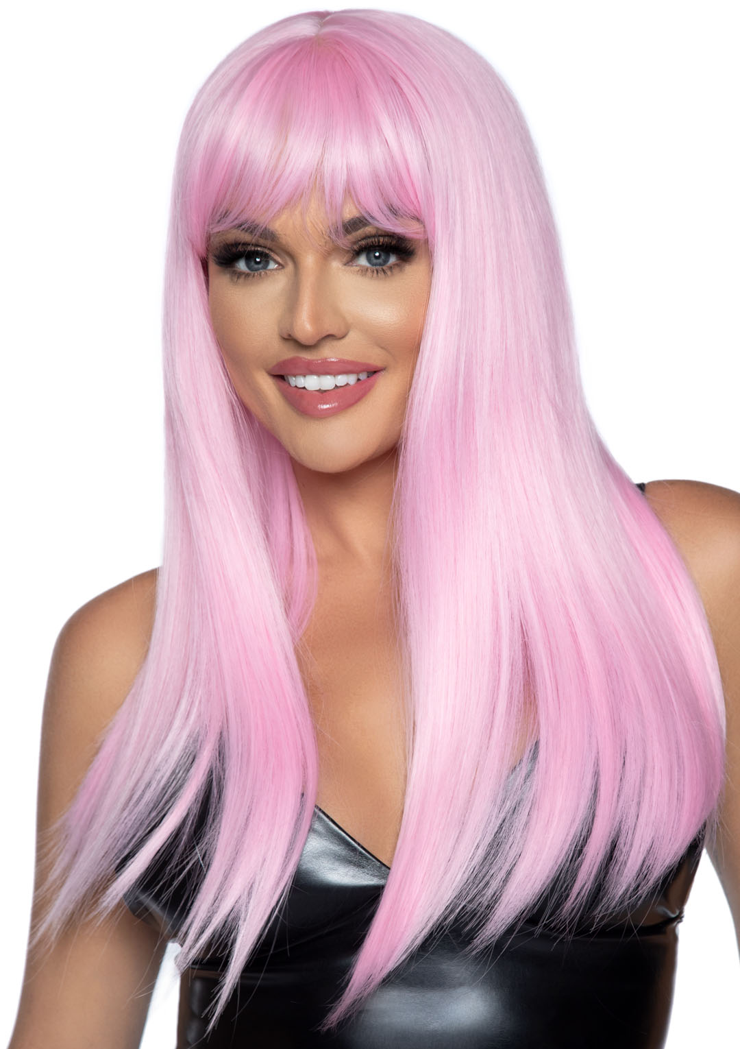 24 inch long straight bang wig pink 24 inch long straight bang wig pink