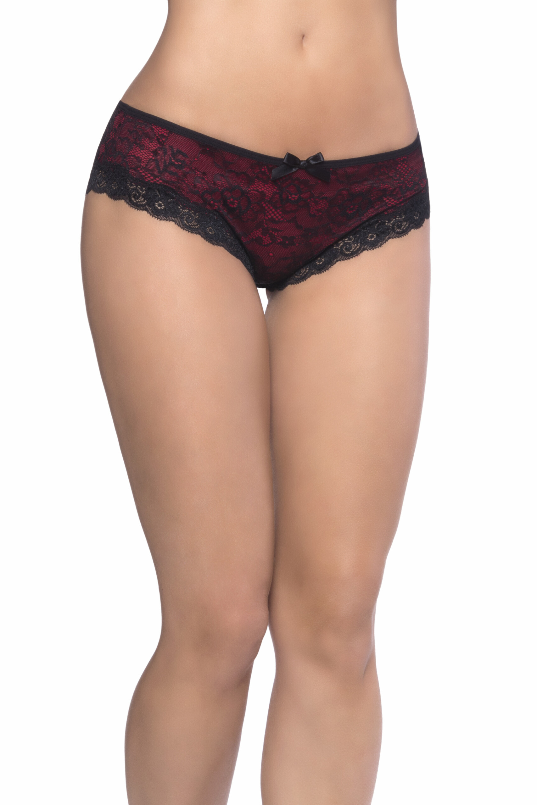 cage back lace panty 3x4x black/red