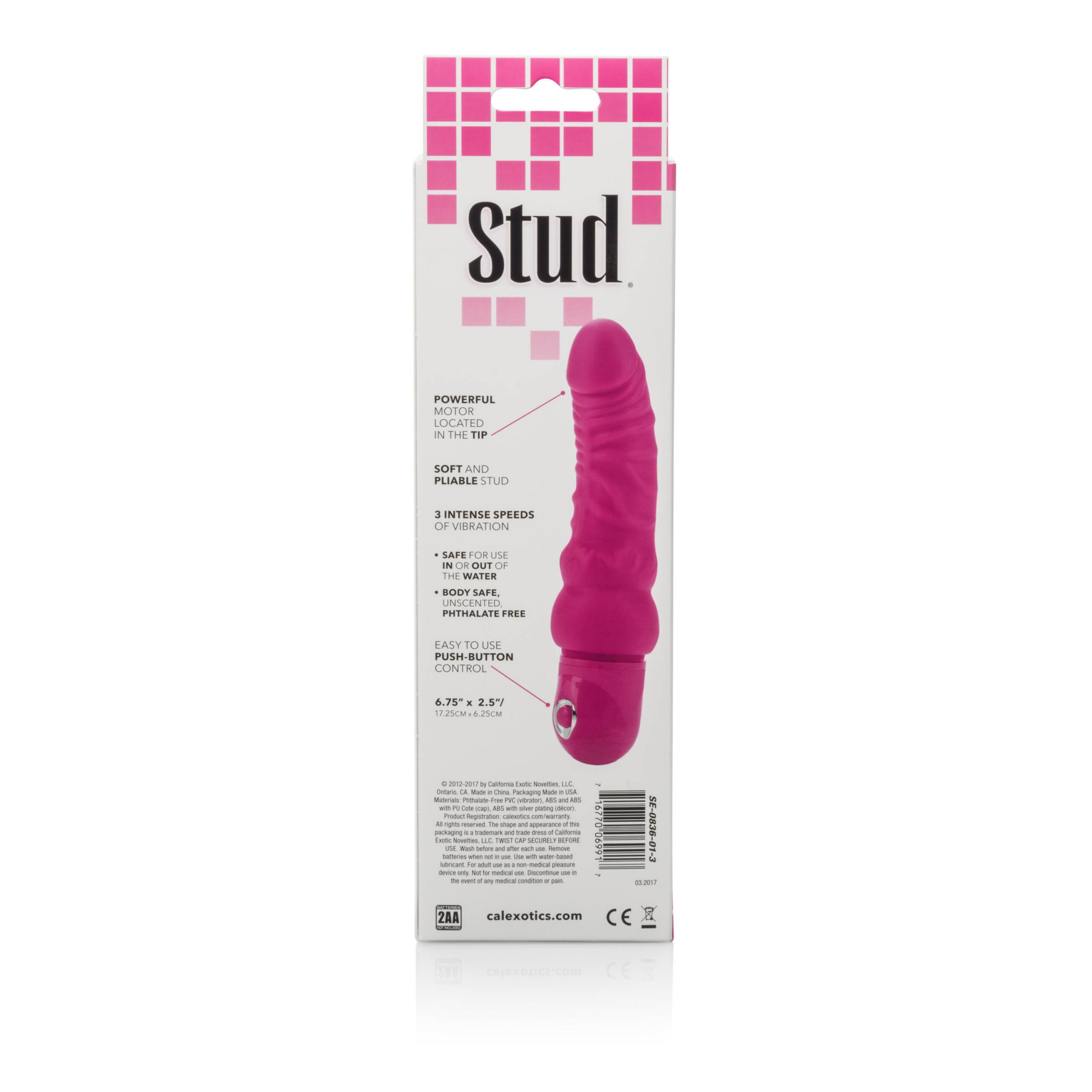 waterproof power stud curvy dong pink