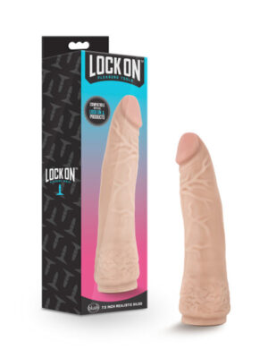 lock on 7.5 inch realistic lock on dildo vanilla