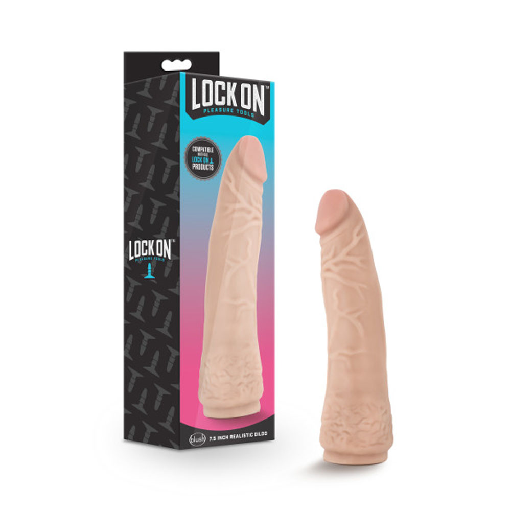 lock on 7.5 inch realistic lock on dildo vanilla