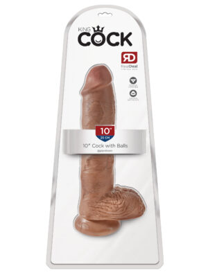 king cock 10 inch cock with balls tan
