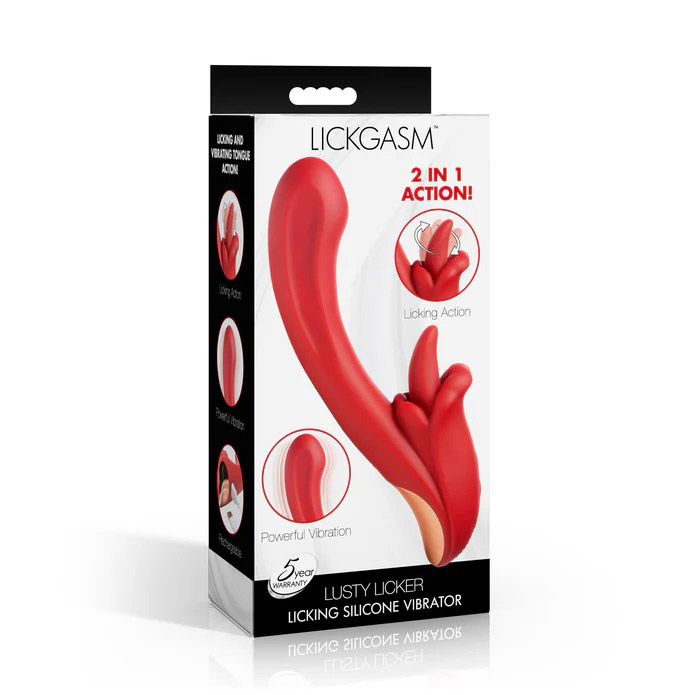lusty licker licking silicone vibrator red