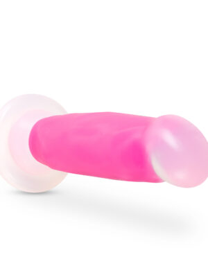 neo elite glow in the dark marquee 8 inch silicone dual density dildo neon pink