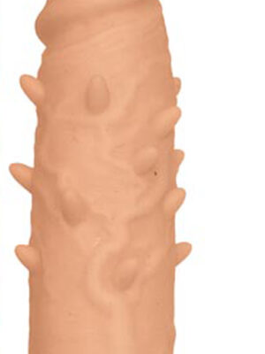 natural realskin spiked vibrating penis xtender white
