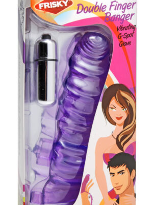double finger banger vibrating g spot glove purple