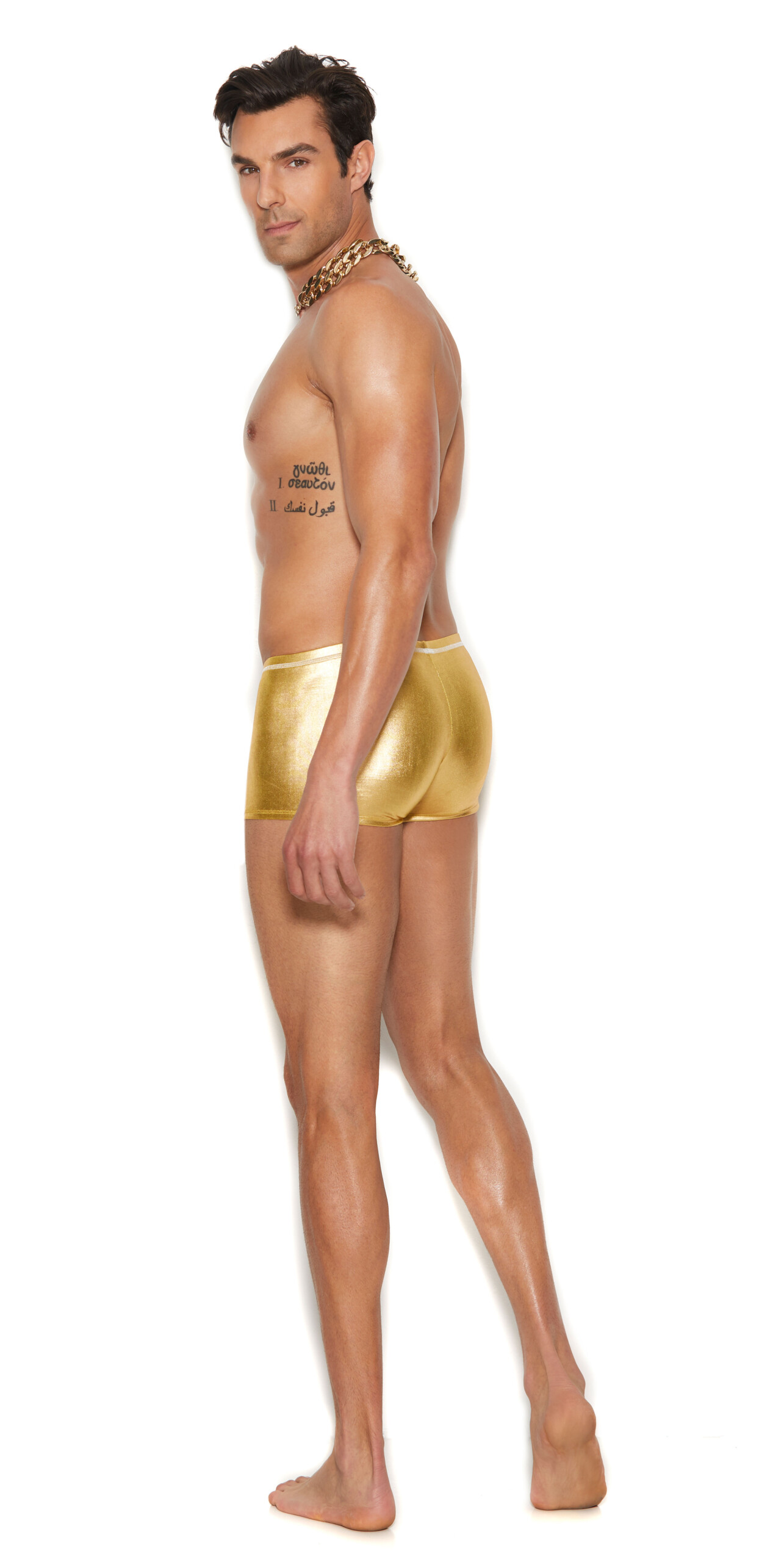 men's gold lame boxer brief small/medium gold