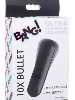 10x rechargeable vibrating metallic bullet black